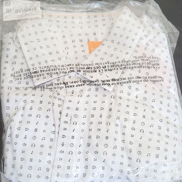 Boss Orange Epop Printed Textured Shirt-WHITE-Medium - Picture 2 of 9